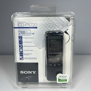 Sony ICDPX720 288 Hours 1GB Handheld Digital Voice Recorder New And Sealed